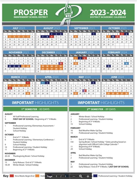 Prosper Isd Academic Calendar